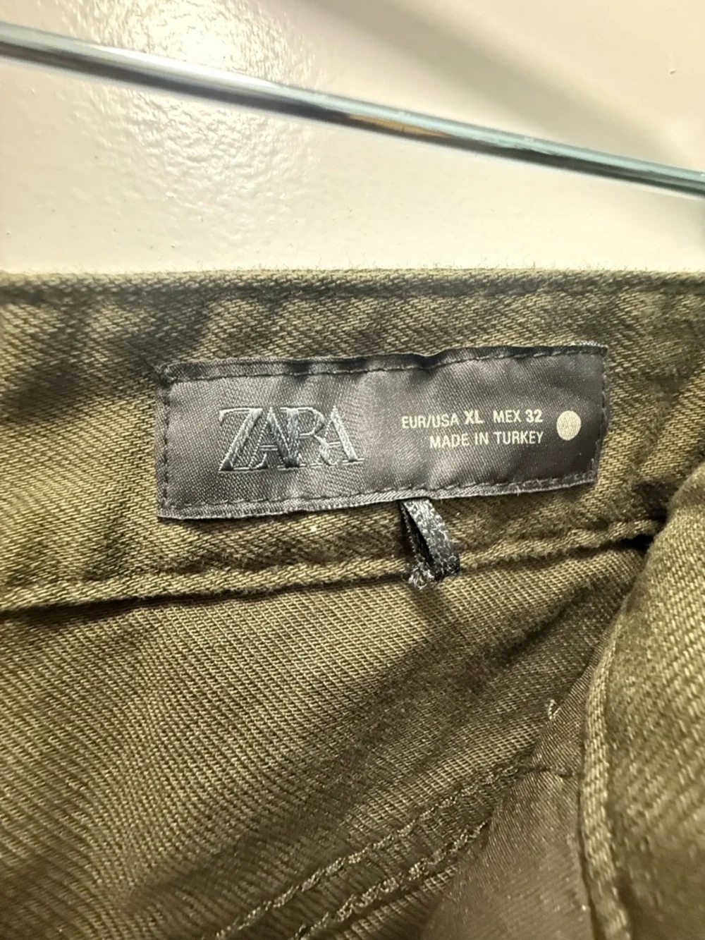 Zara Olive Green Balloon Jeans Denim Trousers - Picture 8 of 16